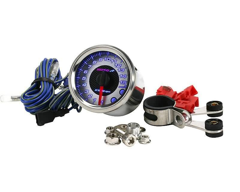 Fordulatszámmérő Koso króm Style D48 Tachometer max 15000 RPM