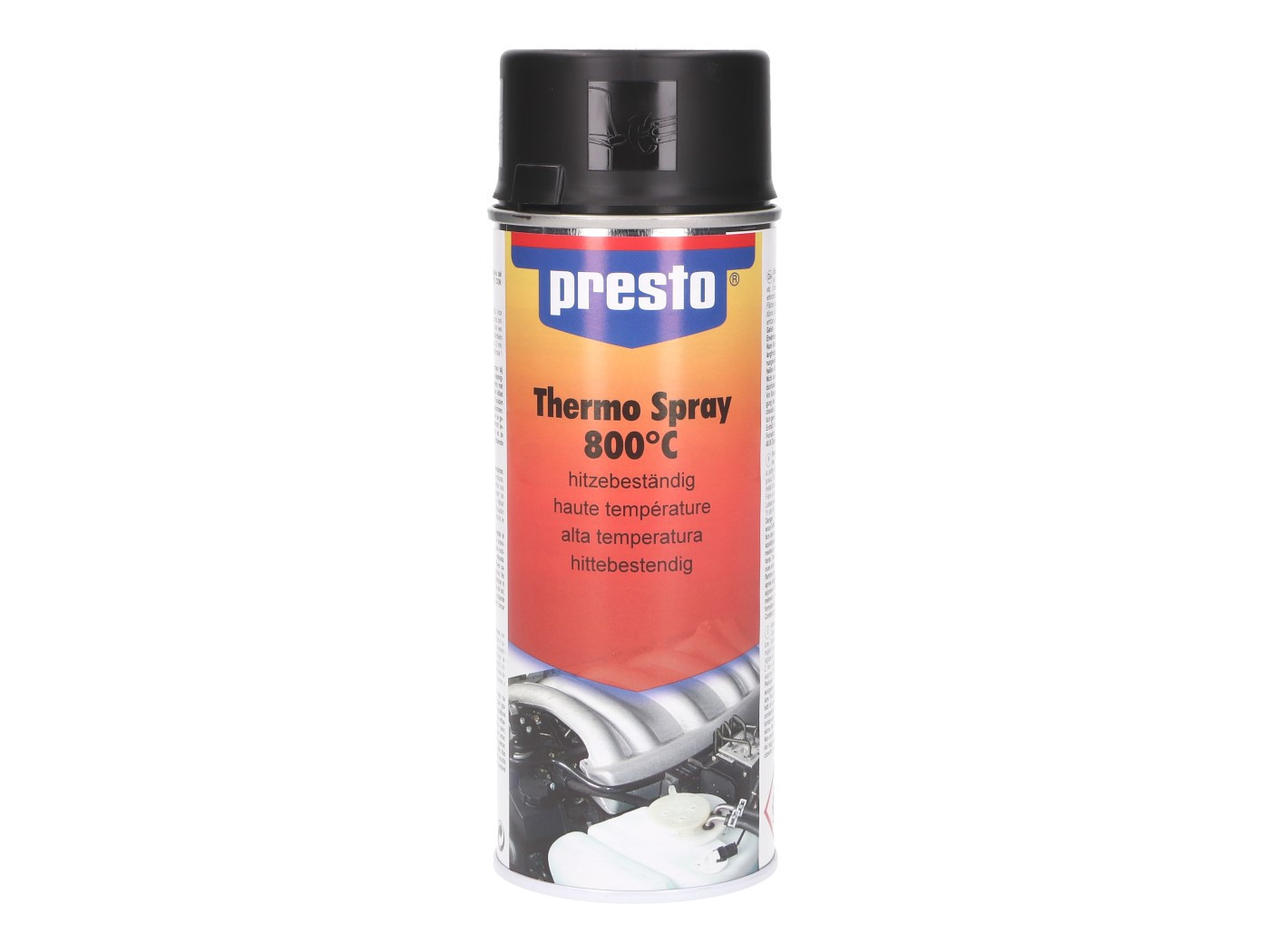 Presto 600°C-ig hőálló matt fekete festék spray - 400ml