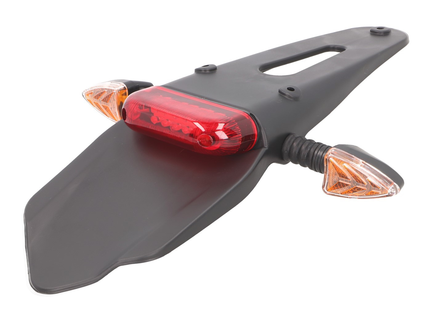 Hátsó sárvédő piros LED féklámpával és indexekkel - Supermotard, Enduro