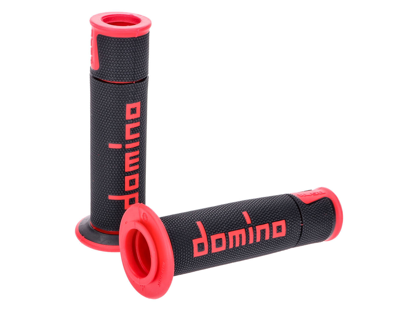 Domino A450 on-road verseny fekete/piros nyitott végű kormánymarkolat szett