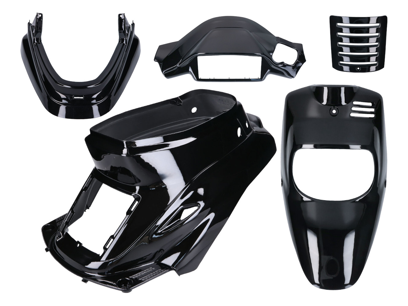 Védőburkolat készlet fekete metál 5 darab MBK Booster -2004, Yamaha BWS -2004, Yamaha BWS -2004, Yamaha BWS -2004