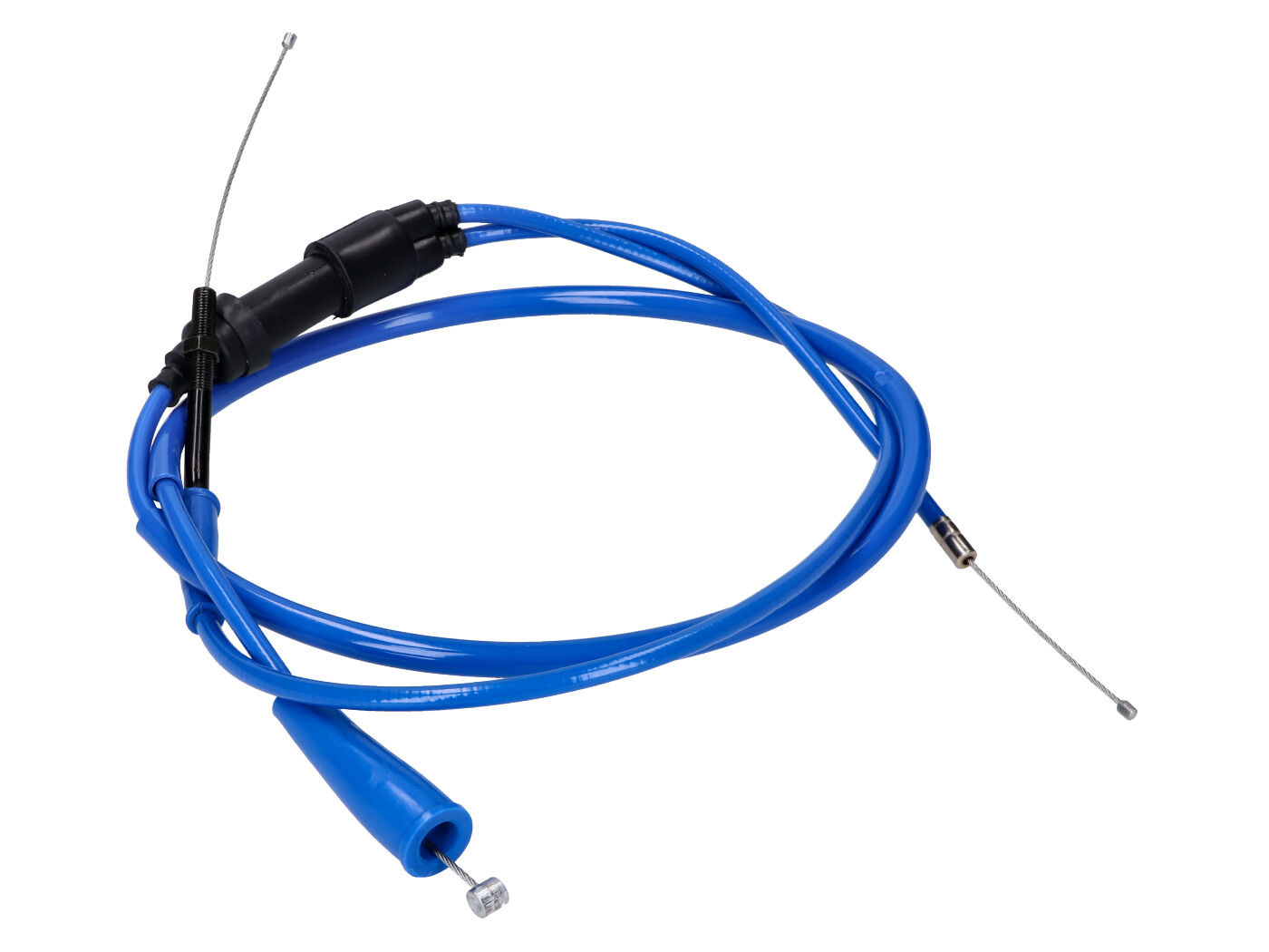 Gázpedál kábel komplett Doppler PTFE kék Derbi Senda 00-, Gilera SMT, RCR -05-hez