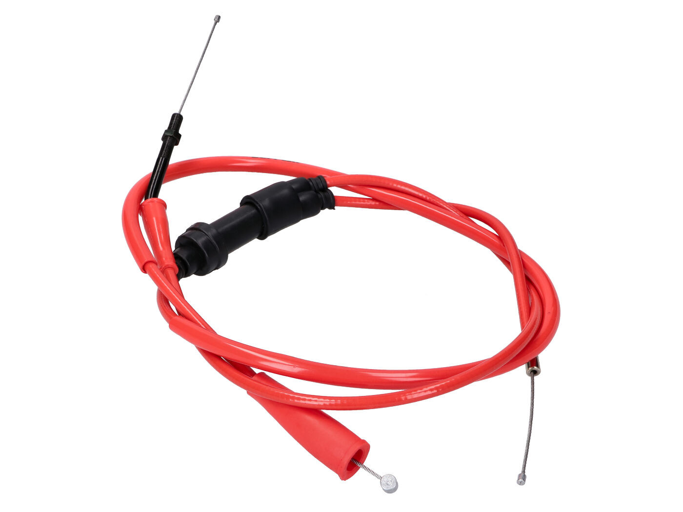 Gázpedál kábel komplett Doppler PTFE piros Derbi Senda 00-, Gilera SMT, RCR -05-hez