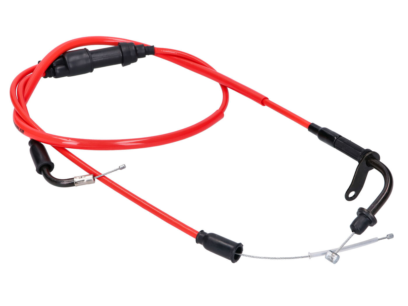 Gázpedál kábel komplett Doppler PTFE piros Rieju MRT, MRX, SMX, RRX, Tango, RS3 modellekhez