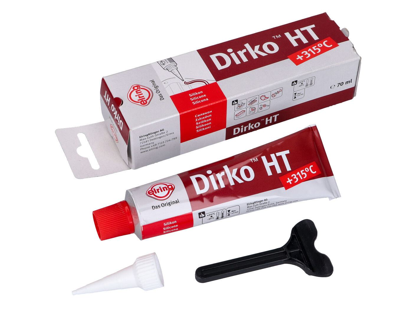 Dirko HT szilikon vörös 315°C 70ml