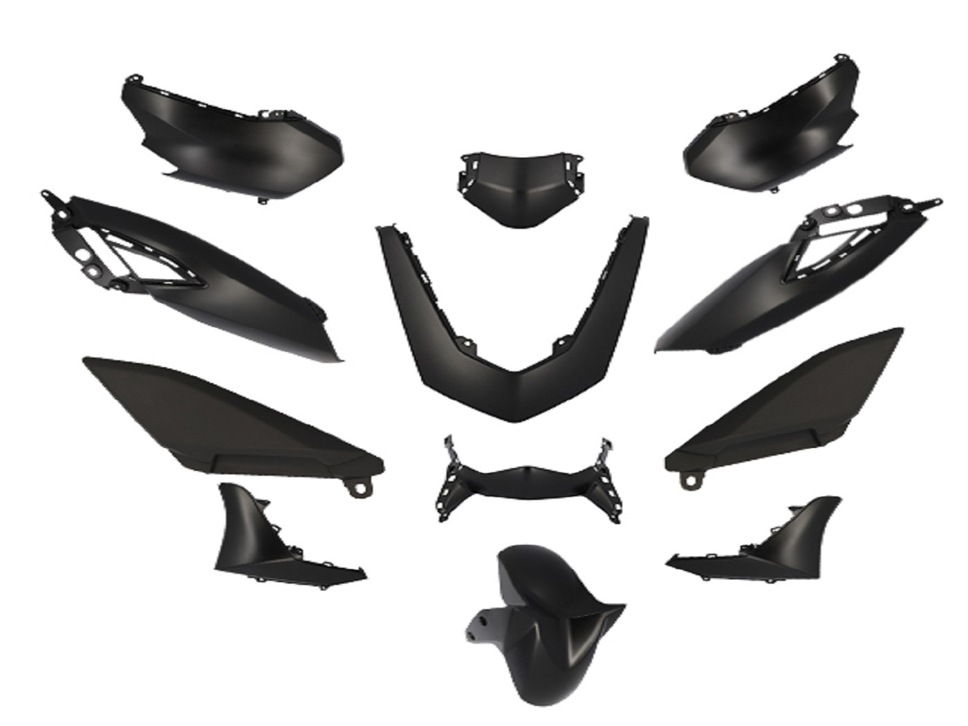 Védőburkolat-készlet 12 darab fekete matt Yamaha N-Max 125, 155i 2021-hez