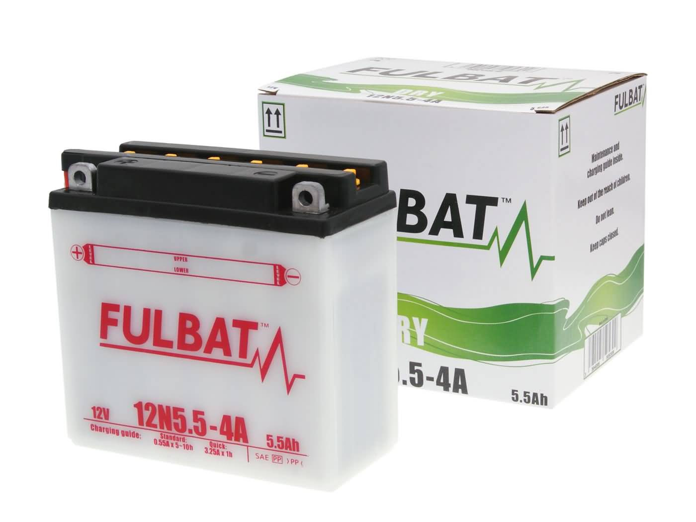 Fulbat 12N5.5-4A DRY száraz akkumulátor + savcsomag