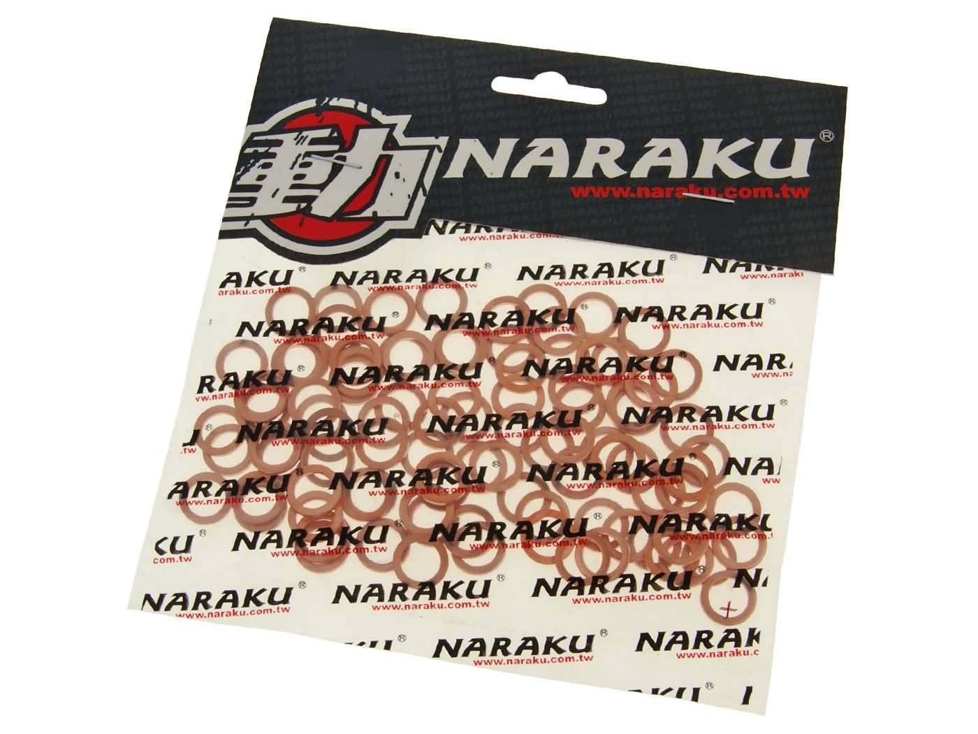 Réz tömítőgyűrűk Naraku 8x12x1.5mm 100 darab