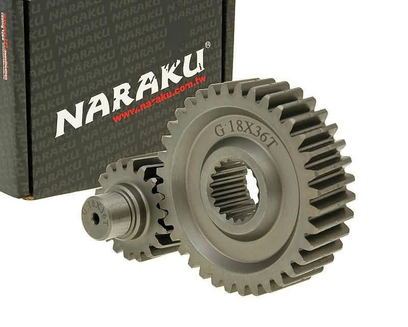 Naraku Racing +35%-os, 18/36 arányú szekunder végáttétel növelő szett - GY6 125/150cc 152/157QMI
