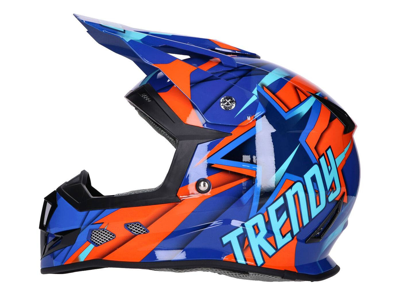 Sisak Motocross Trendy T-902 Dreamstar kék/narancs - XL méret (61-62)