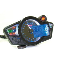 Koso RX1N GP Style fekete multifunkciós kilóméteróra, kék világítással