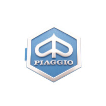 Piaggio 3D hatszögletű bedugós, kék/ezüst embléma 32x37mm