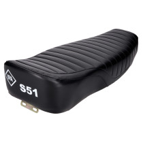 Seat Enduro dupla ülés strukturált, fekete színű, IFA S51 felirattal Simson S51 számára
