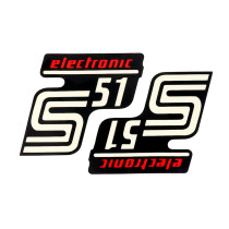 Írás S51 Elektronikus fólia / matrica fekete-piros 2 db Simson S51 készülékhez