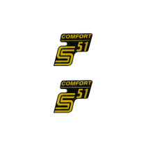 Írás S51 Comfort fólia / matrica fekete-sárga 2 db Simson S51 készülékhez