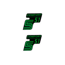 Írás S51 Comfort fólia / matrica fekete-zöld 2 db Simson S51 készülékhez