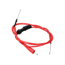 Gázpedál kábel komplett Doppler PTFE piros Derbi Senda 00-, Gilera SMT, RCR -05-hez