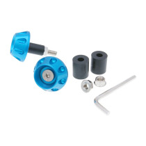 Kormány / kormányvég anti-vibrációs lapos 13.5 / 17.5mm (csomagban adapter) - kék
