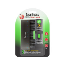 UNIROSS processzoros gyorstöltő 8 fiókos AA/AAA védelemmel